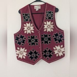 New Directions Red Wool Blend Vest